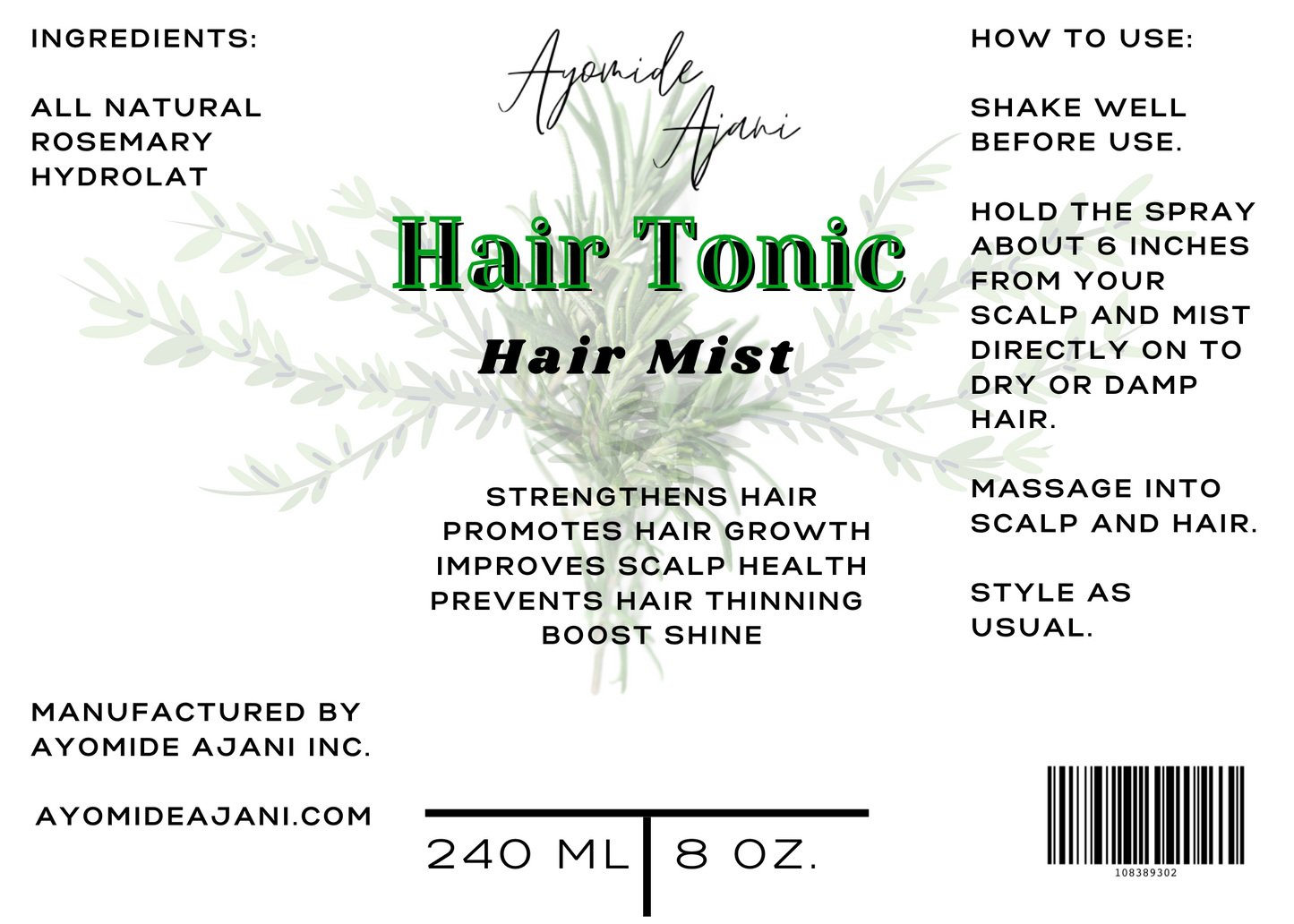 HAIR TONIC - HAIR MIST